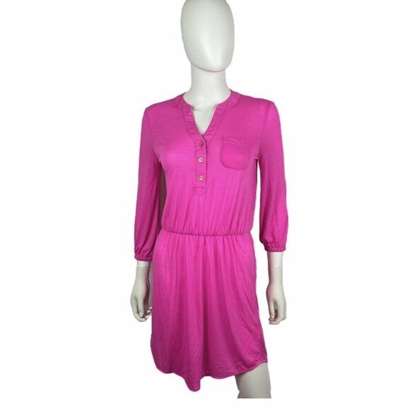 Lilly Pulitzer Pink Beckett Shirt Dress XS Jersey - Picture 2 of 12